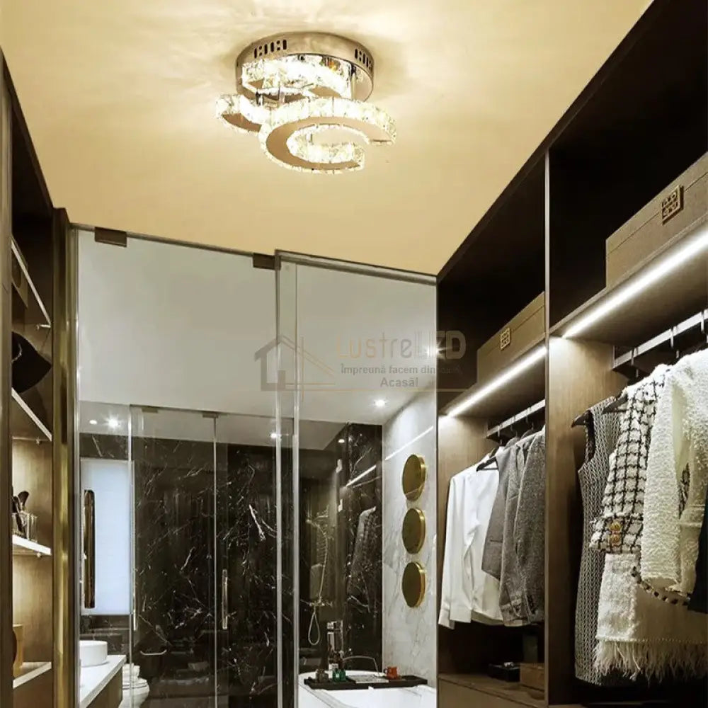 Lustra Led Cristal Double C Echivalent 200W Lighting Fixtures