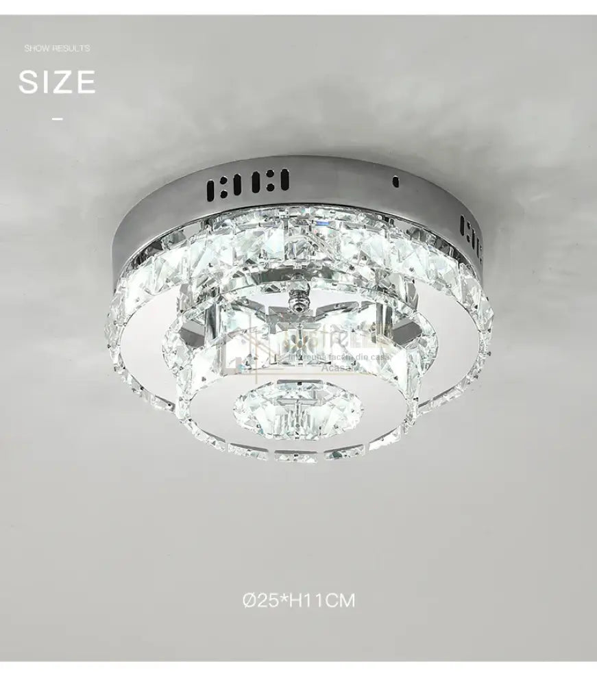 Lustra Led Cristal Double Circle Echivalent 200W Lighting Fixtures