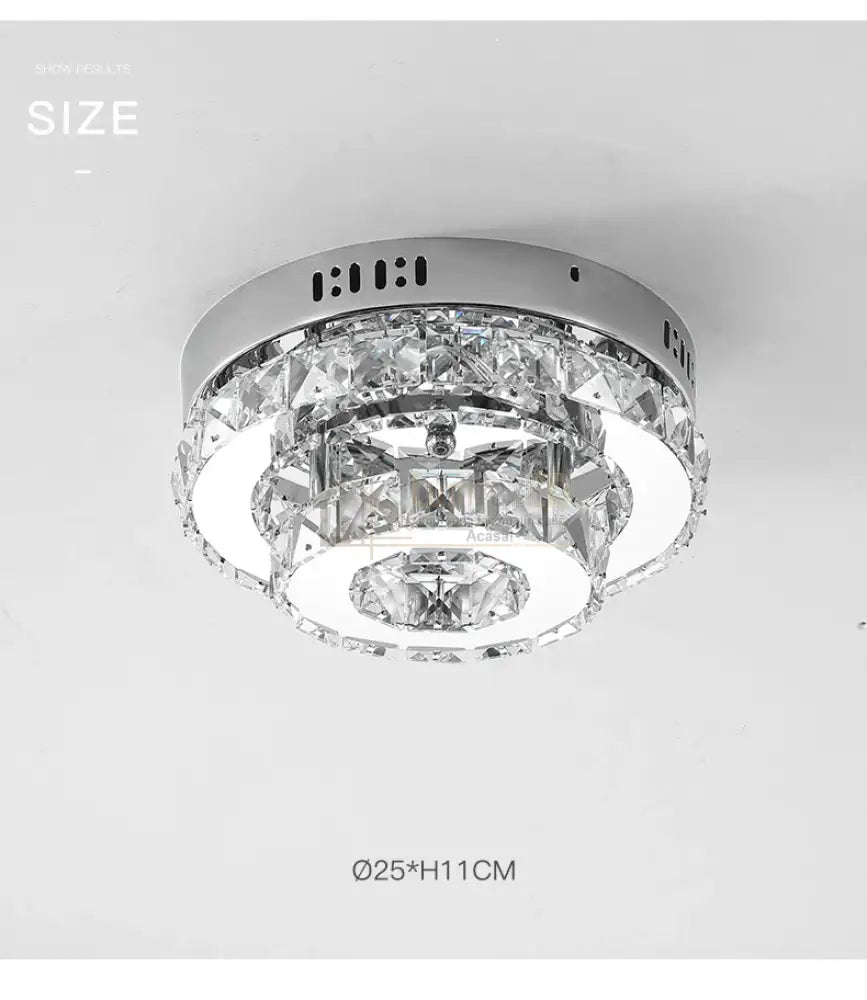 Lustra Led Cristal Double Circle Echivalent 200W Lighting Fixtures