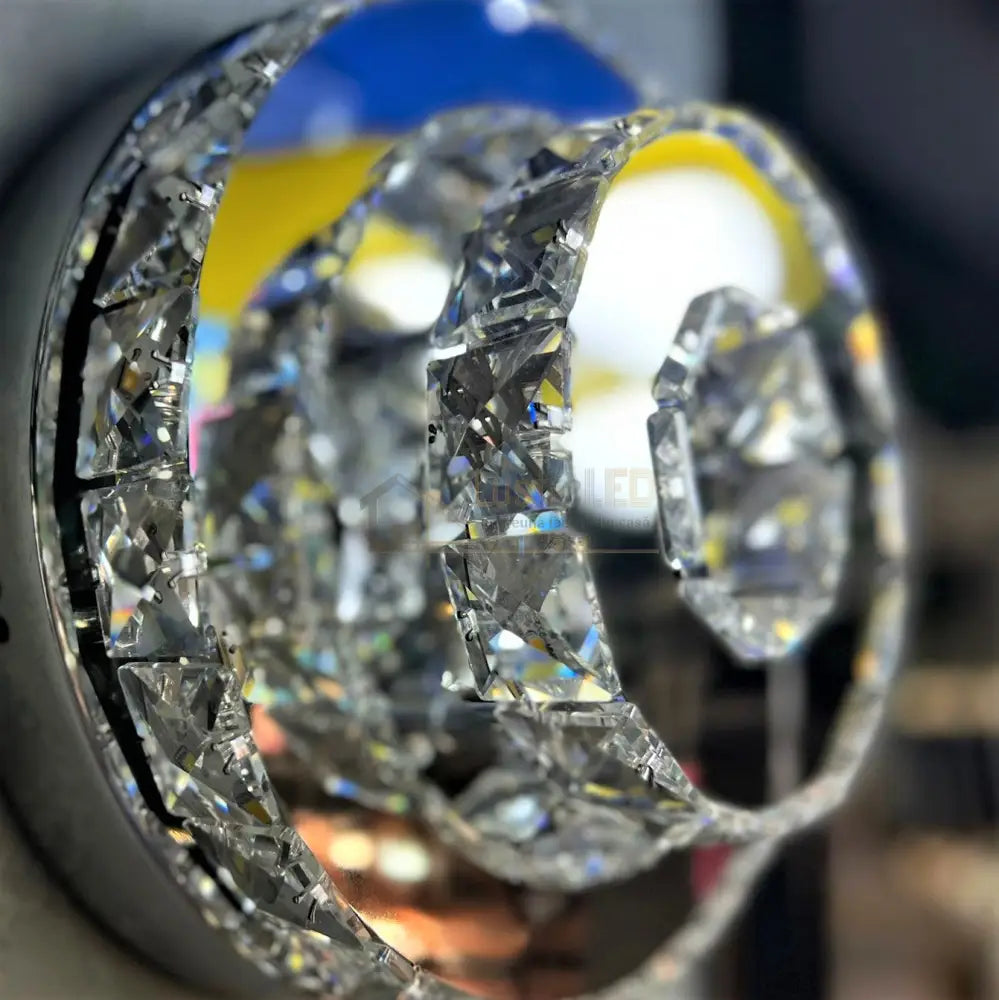 Lustra Led Cristal Double Circle Echivalent 200W Lighting Fixtures
