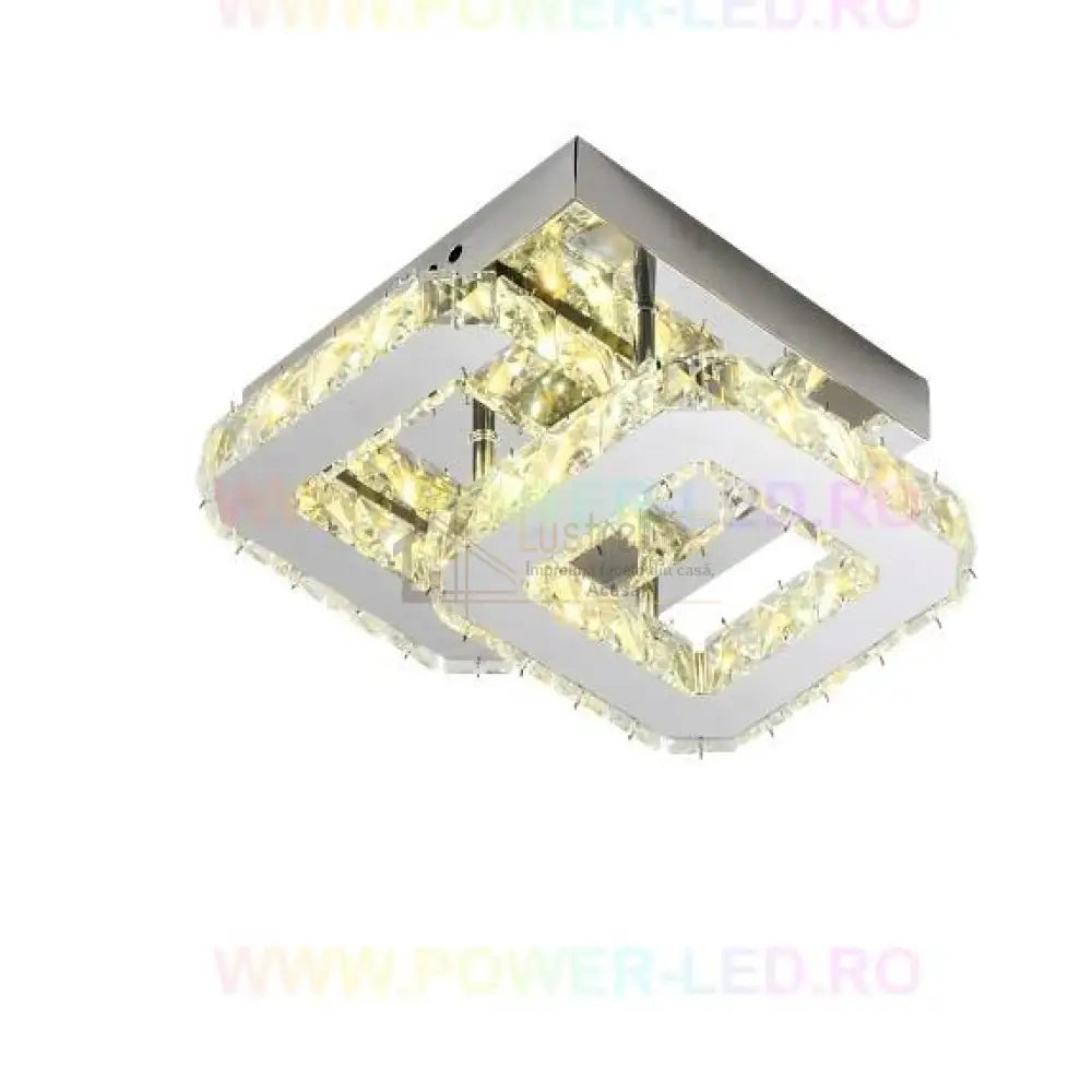 Lustra Led Cristal Double Square Echivalent 200W Lighting Fixtures
