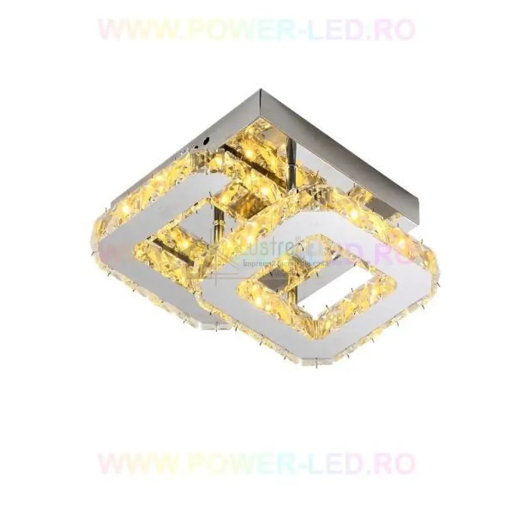 Lustra Led Cristal Double Square Echivalent 200W Lighting Fixtures