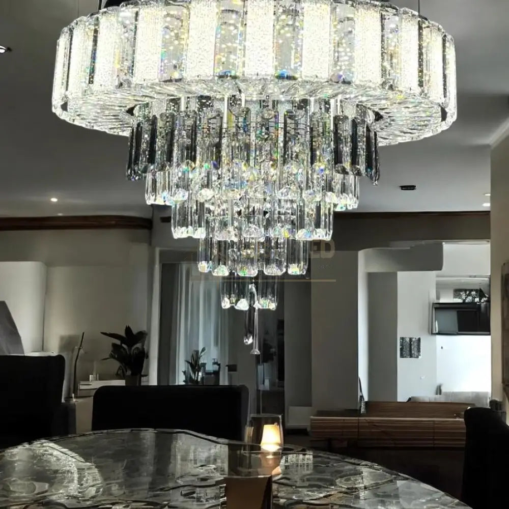 Lustra LED Cristal Galadriel Echivalent 800W Telecomanda lustreled.ro