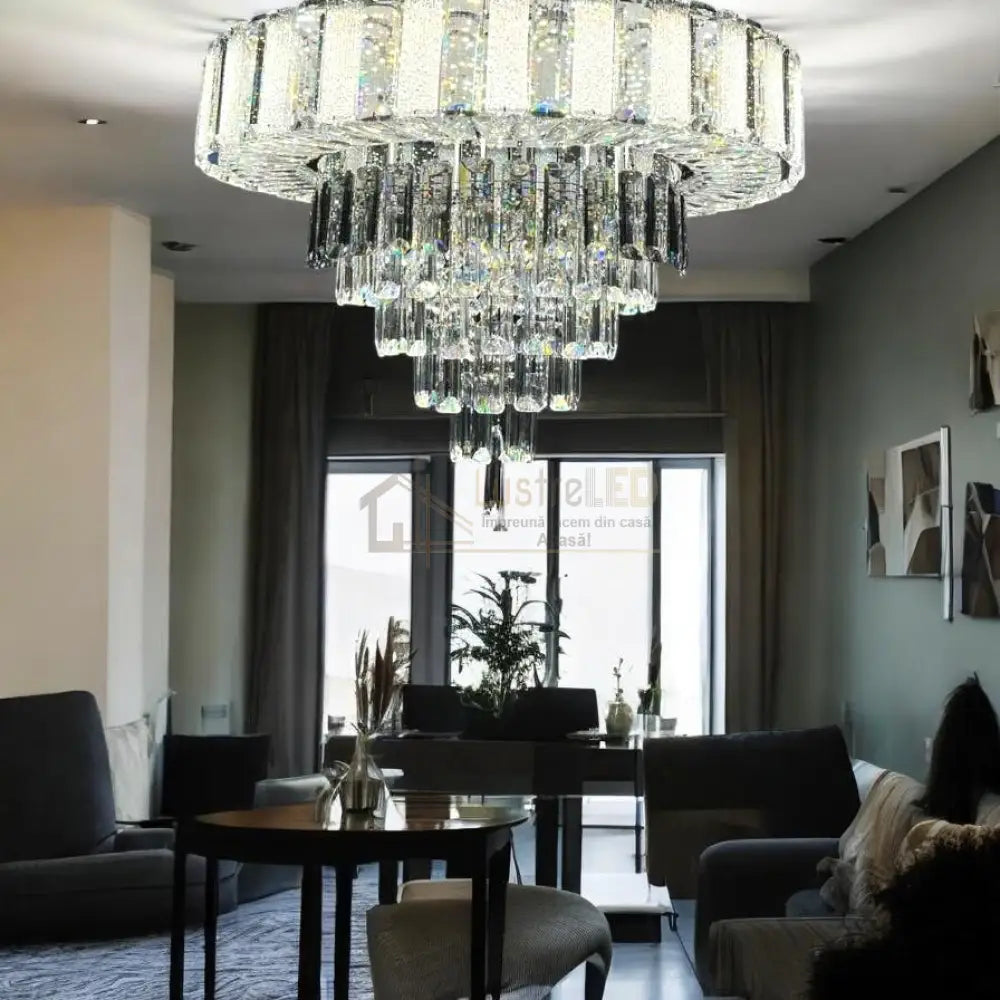 Lustra LED Cristal Galadriel Echivalent 800W Telecomanda lustreled.ro