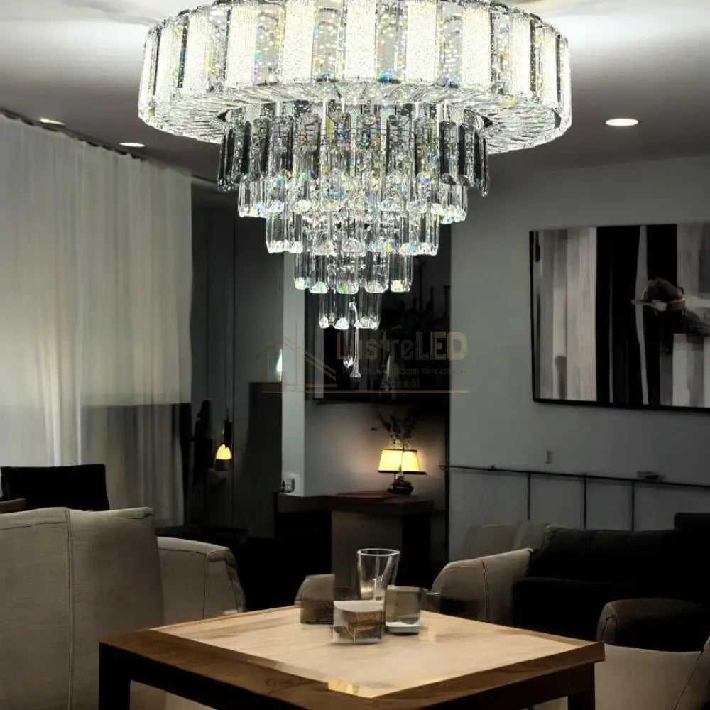 Lustra LED Cristal Galadriel Echivalent 800W Telecomanda lustreled.ro
