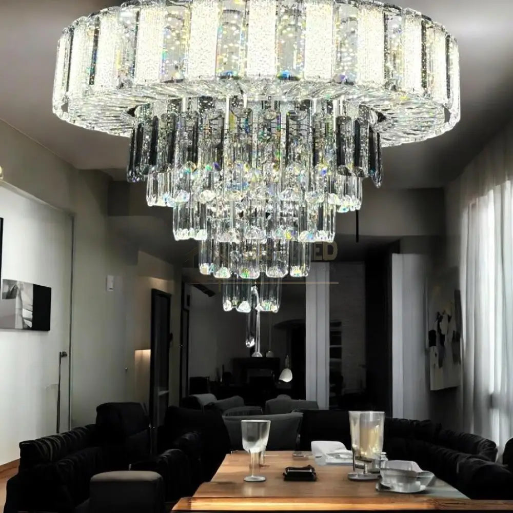 Lustra LED Cristal Galadriel Echivalent 800W Telecomanda lustreled.ro