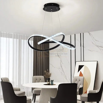 Lustra LED Cristal Infinity Black 2 Segmente Echivalent 400W