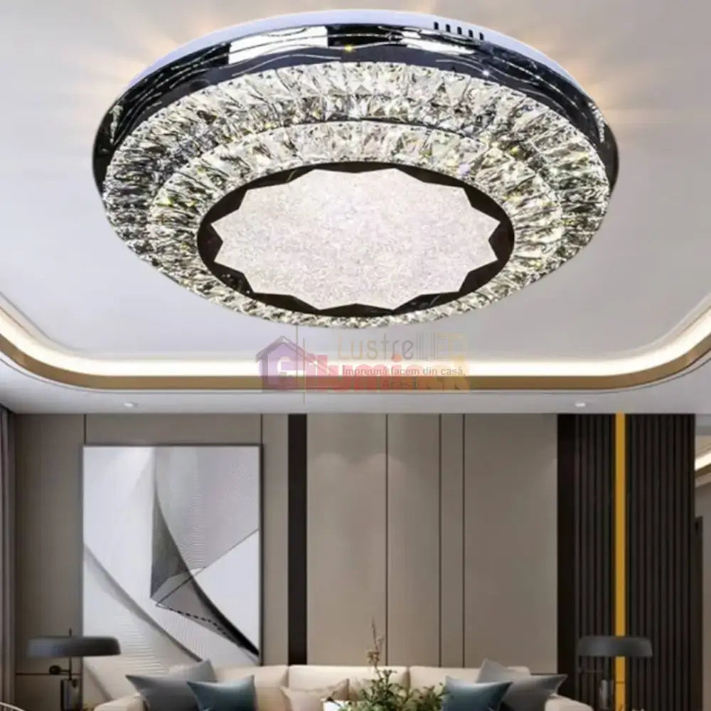 Lustra LED Aplicata Prestige Halo Cristal Telecomanda lustreled.ro