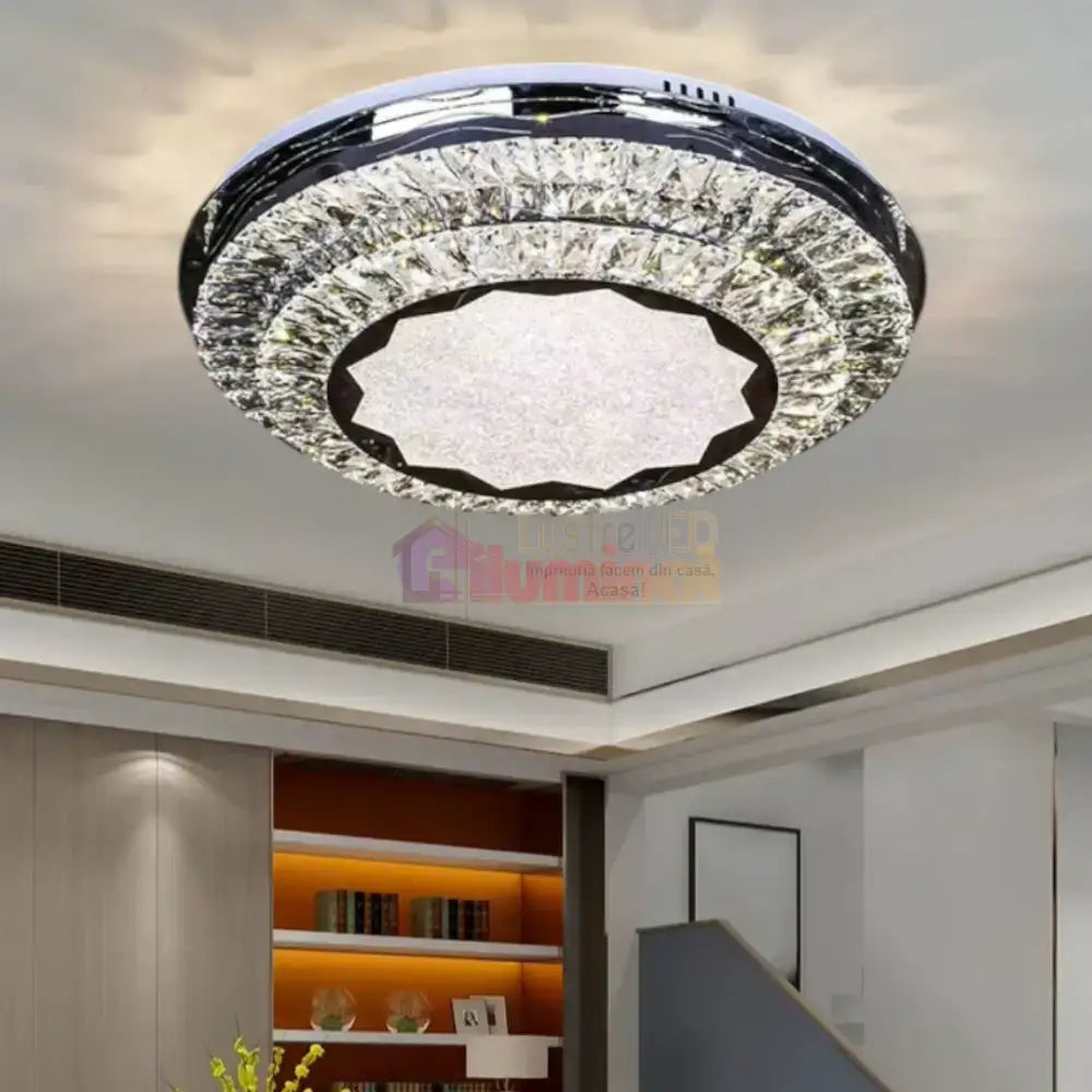 Lustra LED Aplicata Prestige Halo Cristal Telecomanda lustreled.ro