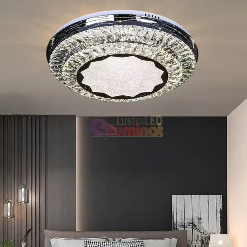 Lustra LED Aplicata Prestige Halo Cristal Telecomanda lustreled.ro