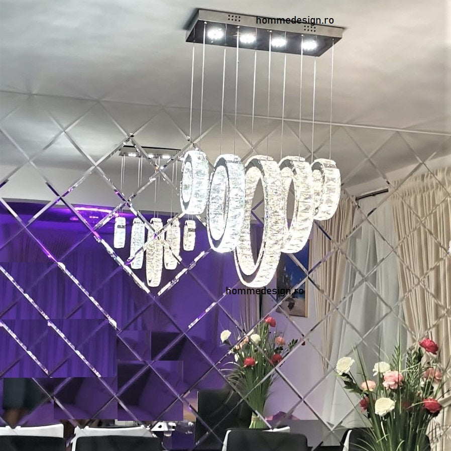 Lustra LED 87W Cristal 5 Segmente