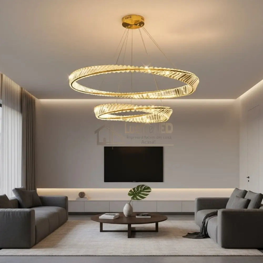 Lustra LED Cristal Suspendata Maxi EnVogue Telecomanda Lighting Fixtures