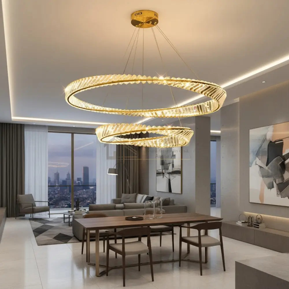 Lustra LED Cristal Suspendata Maxi EnVogue Telecomanda Lighting Fixtures