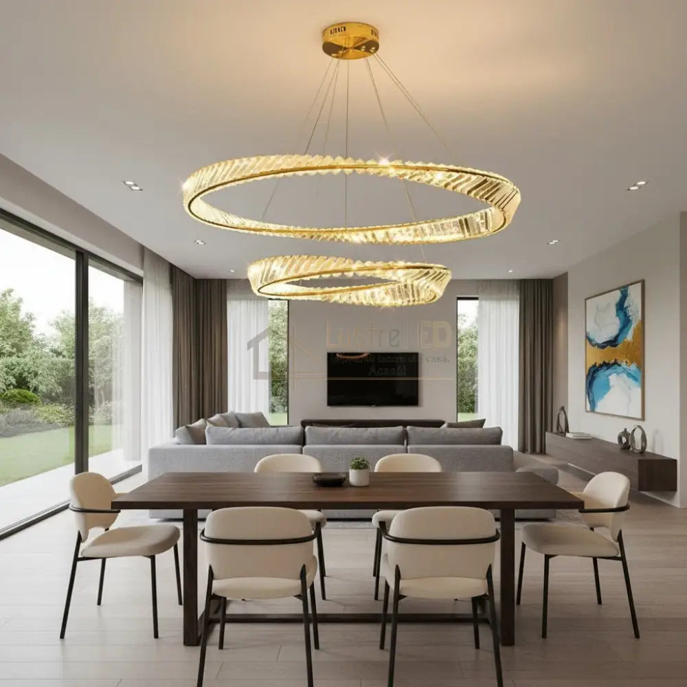 Lustra LED Cristal Suspendata Maxi EnVogue Telecomanda Lighting Fixtures