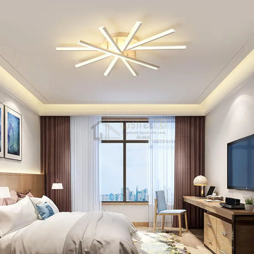 Lustra LED CROSS LINNES Alb Echivalent 800W Telecomanda