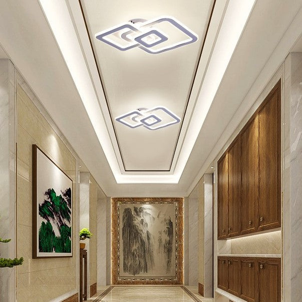 Lustra LED SQUARES Alb 3 Functii Echivalent 300W