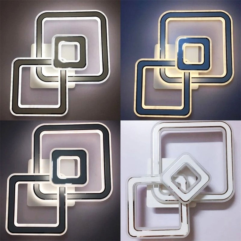 Lustra LED SQUARES Alb 3 Functii Echivalent 300W