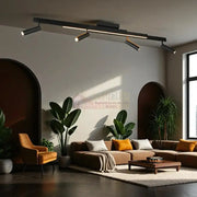 Lustra LED cu 4 Spoturi pe Sina ZENO Black NEAGRA / 133CM led ceiling light