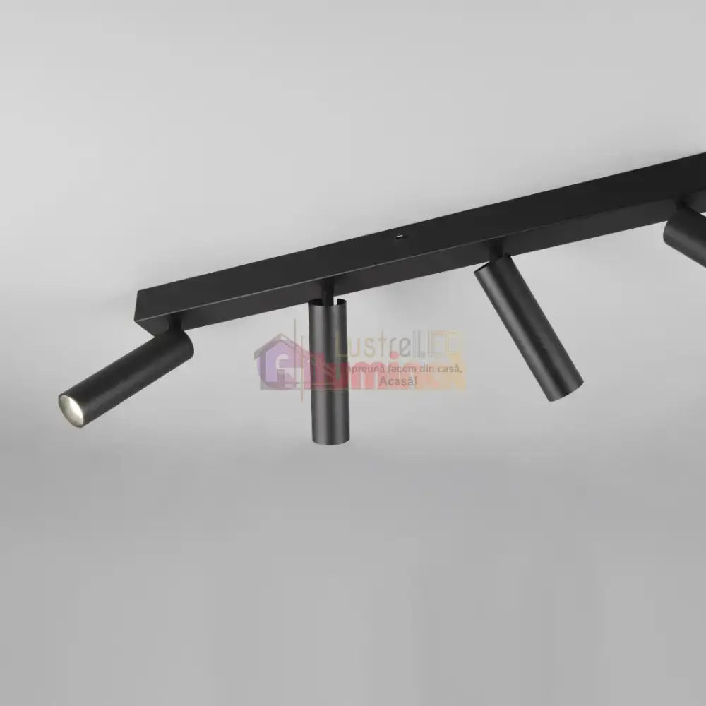 Lustra LED cu Spoturi Reglabile AMBALA Black lustreled.ro