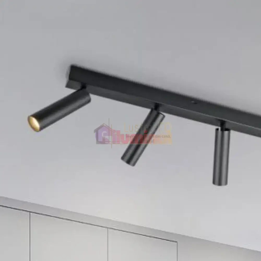 Lustra LED cu Spoturi Reglabile AMBALA Black lustreled.ro