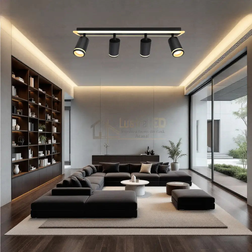 Spot Pe Sina Reglabil 4Xgu10 Noir Glow Led Ceiling Light