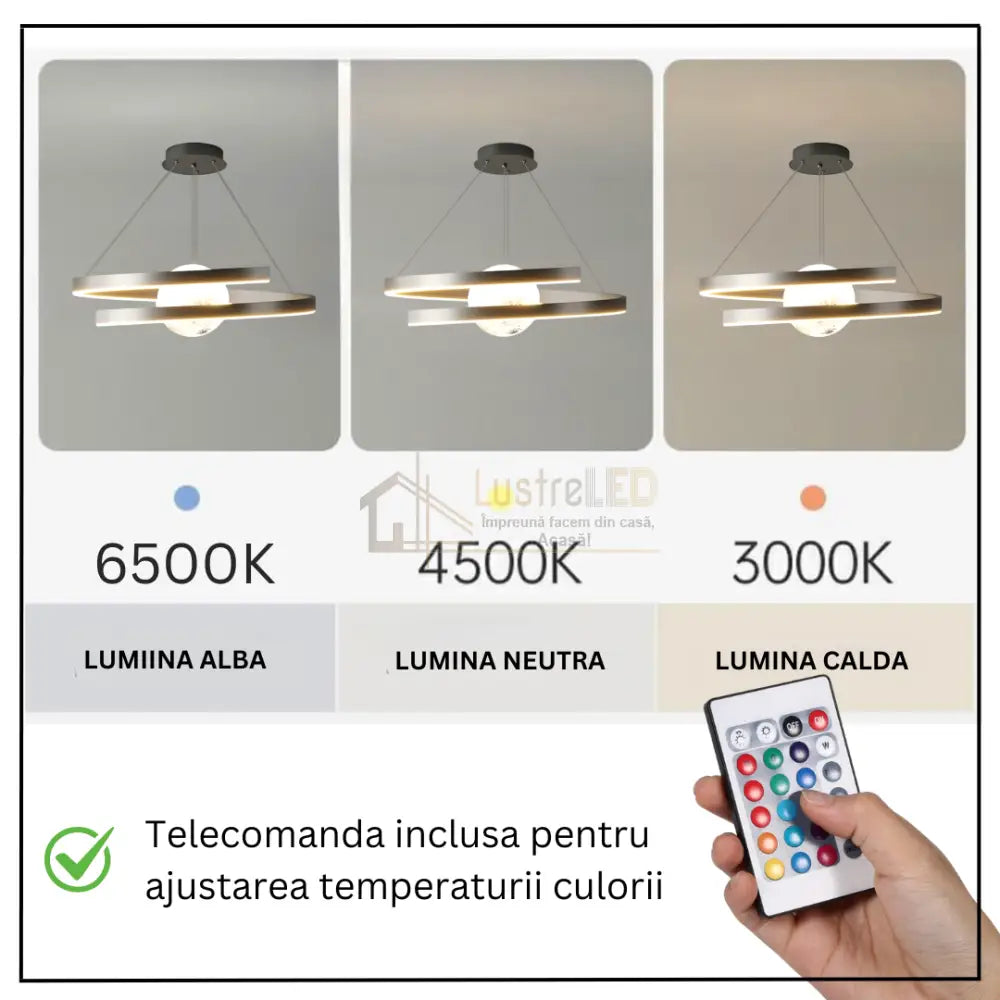 Lustra Cu Telecomanda Led Infinity Sphere 35×2W G4133 Bk Lighting Fixtures