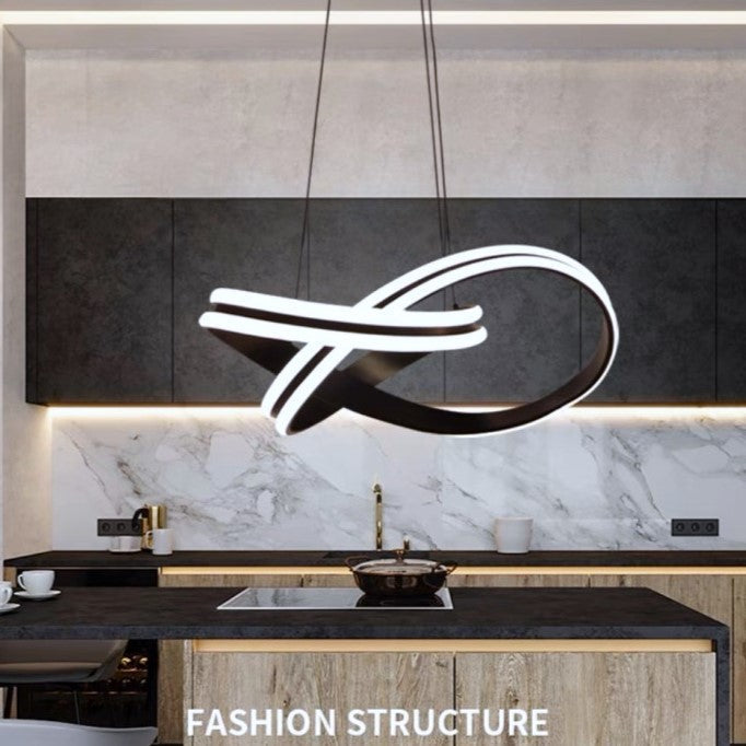 Lustra LED 192W Bianca Wenge 2 Segmente Telecomanda Echivalent 500W