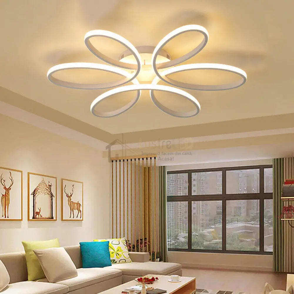 Lustra Led Daisy Alba Echivalent 500W Telecomanda Lighting Fixtures