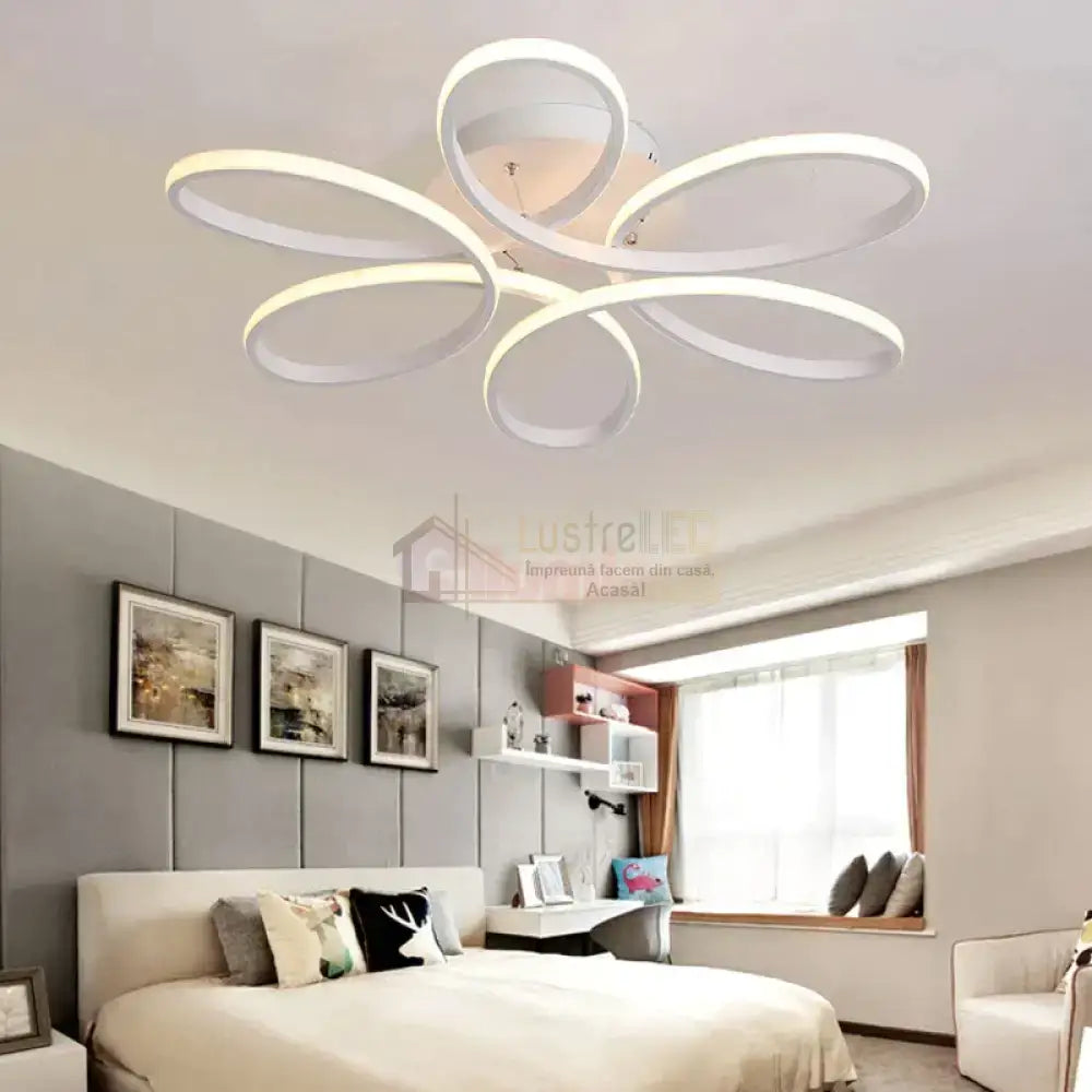 Lustra Led Daisy Alba Echivalent 500W Telecomanda Lighting Fixtures