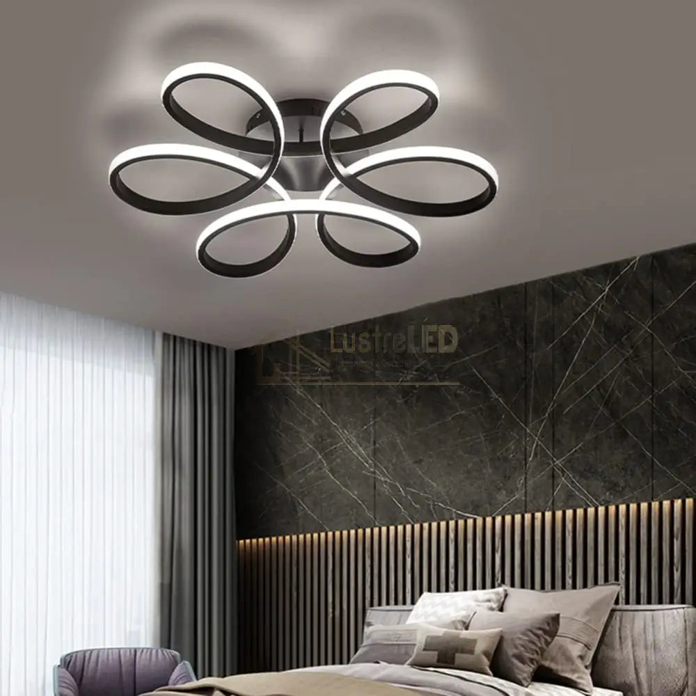 Lustra LED DAISY Black Echivalent 800W Telecomanda Lighting Fixtures