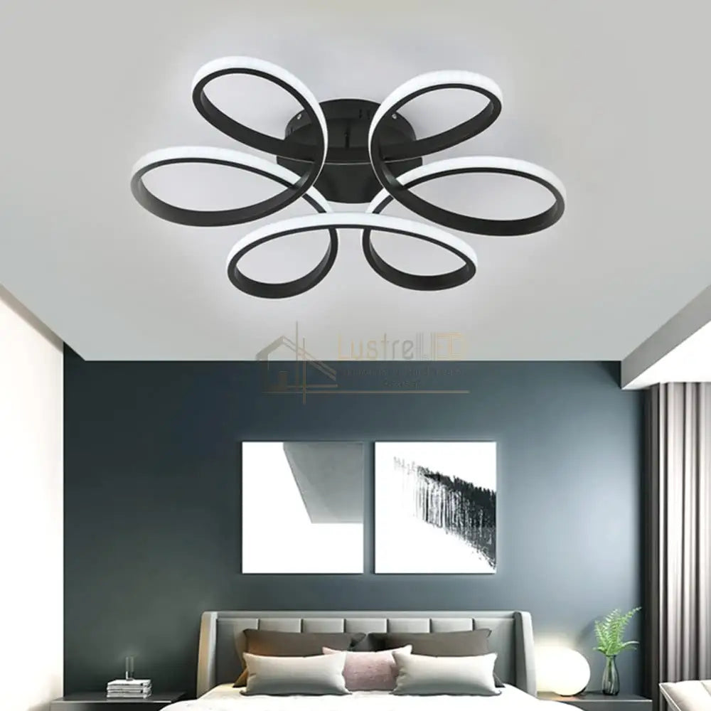 Lustra LED DAISY Black Echivalent 800W Telecomanda Lighting Fixtures