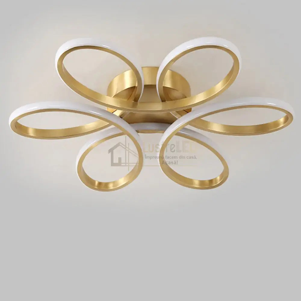 Lustra Led Daisy Gold Echivalent 500W Telecomanda Lighting Fixtures