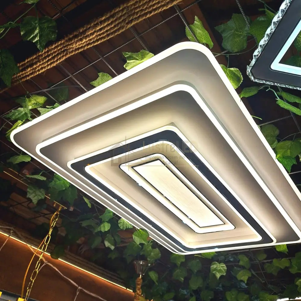 Lustra Led Dreptunghiulara 110X70Cm Echivalent 1200W Telecomanda Lighting Fixtures