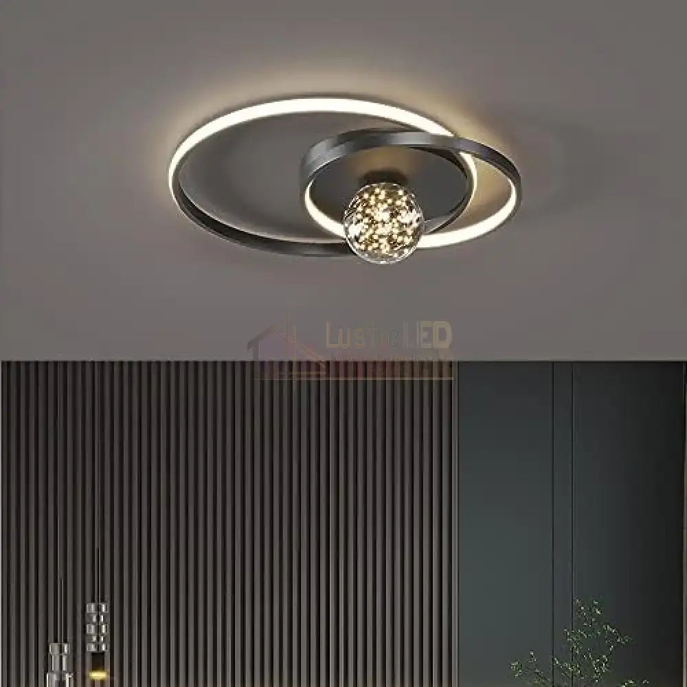 Lustra Led Enigma Black Telecomanda Echivalent 300W Lighting Fixtures