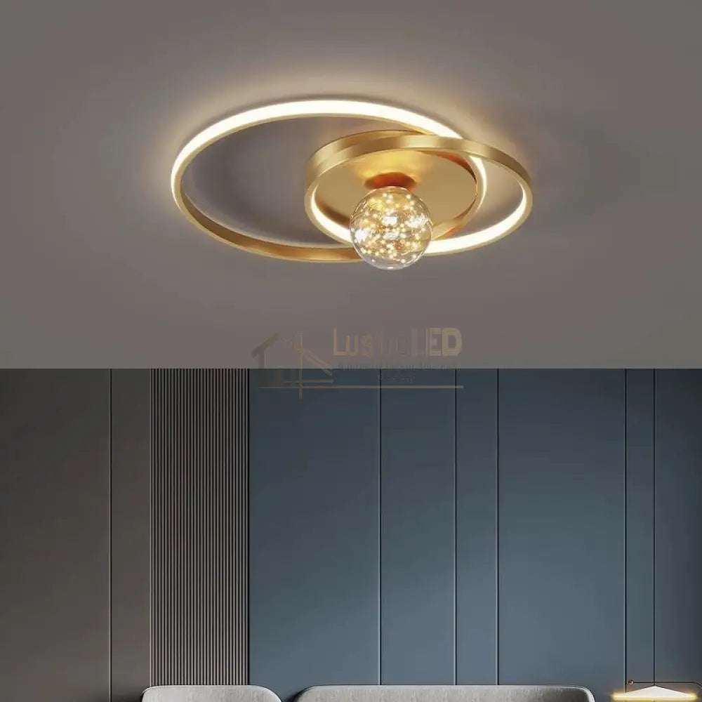 Lustra LED Enigma Gold Echivalent 300W Telecomanda lustreled.ro