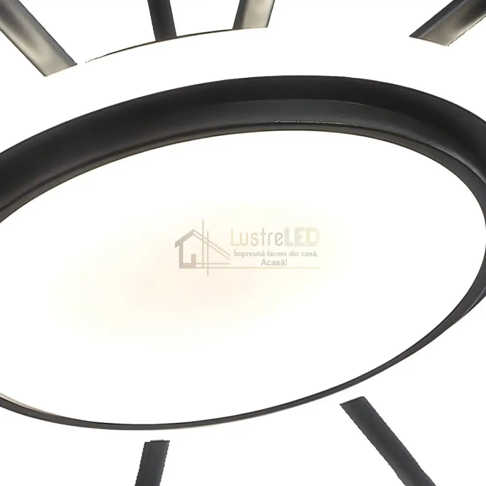 Lustra Led Gambit Black 3 + 3 + 1 Brate Reglabile Echivalent 500W Telecomanda Led Ceiling Light