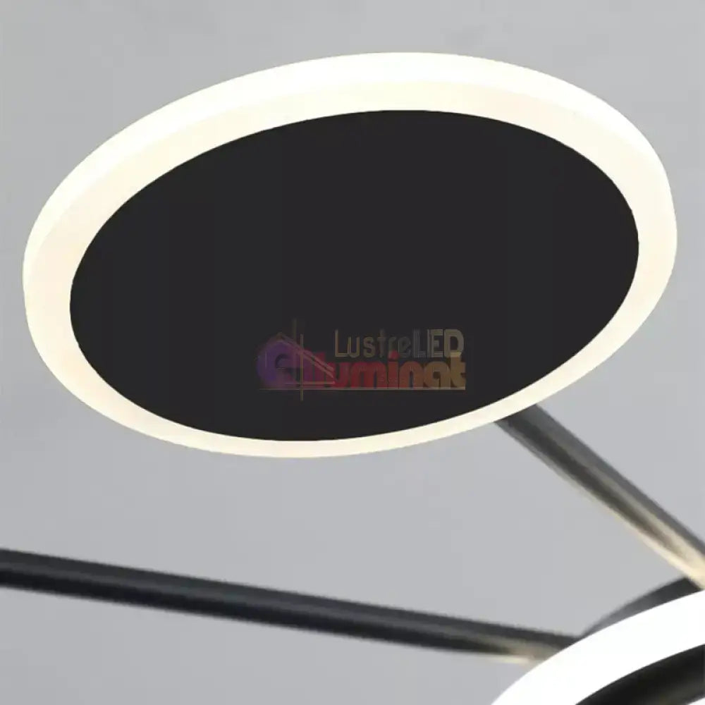 Lustra LED Gambit Black 6+6+1 Brate reglabile Echivalent 800W Telecomanda lustreled.ro