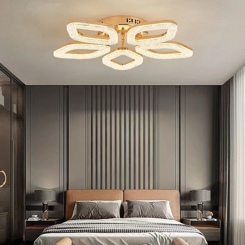 Lustra LED Golden 5 Diamonds Echivalent 400W Telecomanda