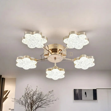 Lustra Led Golden Flowers Echivalent 400W Ceiling Light Fixtures