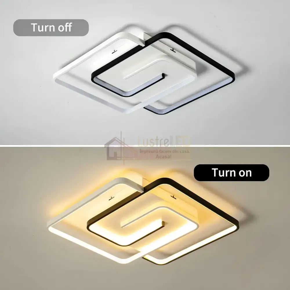 Lustra Led Gruya Square Echivalent 500W Telecomanda Lighting Fixtures