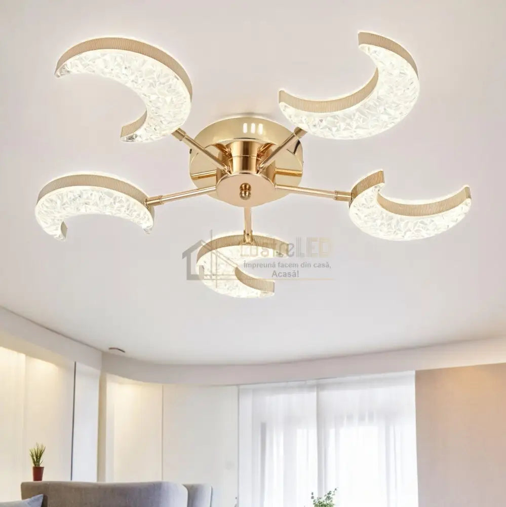 Lustra Led Halfmoon Gold Echivalent 400W Ceiling Light Fixtures