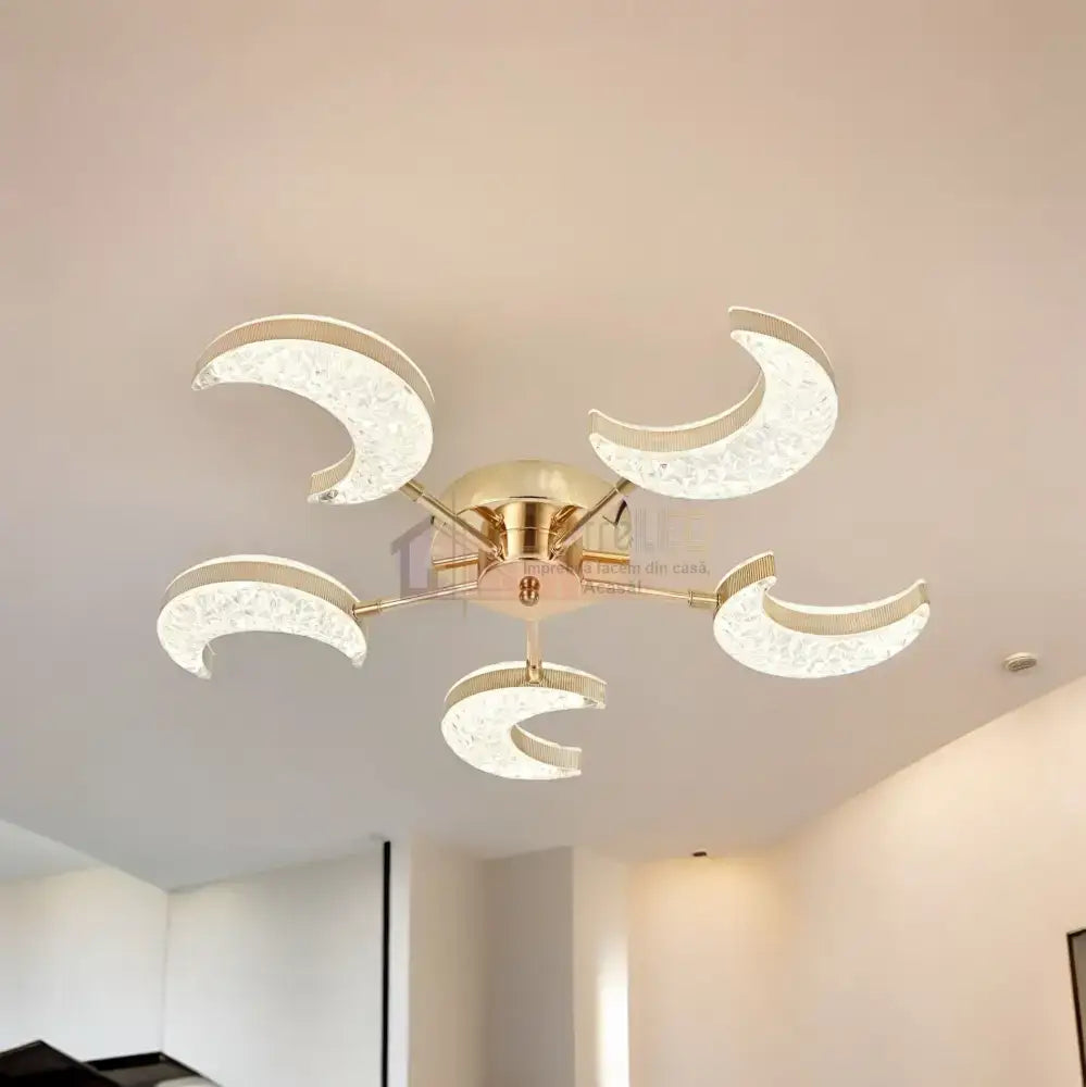 Lustra Led Halfmoon Gold Echivalent 400W Lighting Fixtures