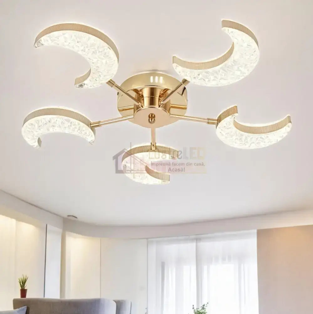 Lustra Led Halfmoon Gold Echivalent 400W Lighting Fixtures