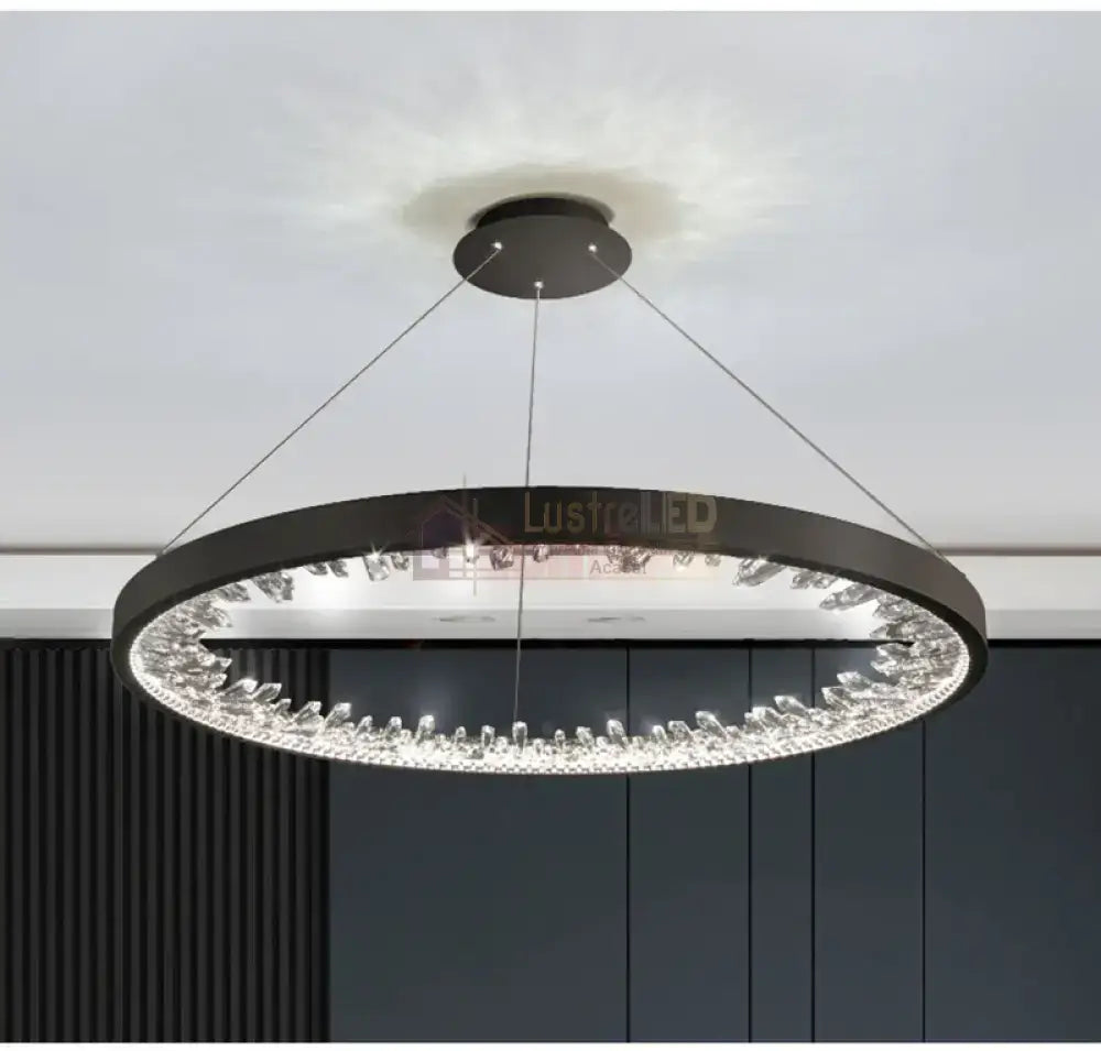 Lustra Led Ice-Age Black 1 Segment Echivalent 200W Lighting Fixtures