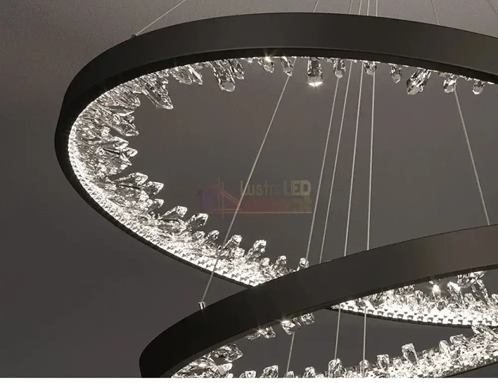 Lustra Led Ice-Age Black 2 Segmente Echivalent 400W Lighting Fixtures