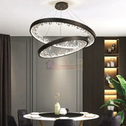 Lustra Led Ice-Age Black 2 Segmente Echivalent 400W Lighting Fixtures
