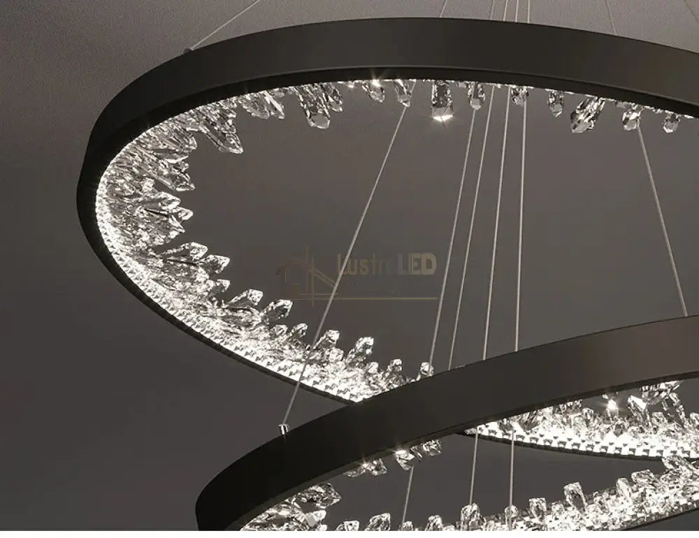 Lustra Led Ice-Age Black 2 Segmente Echivalent 400W Lighting Fixtures