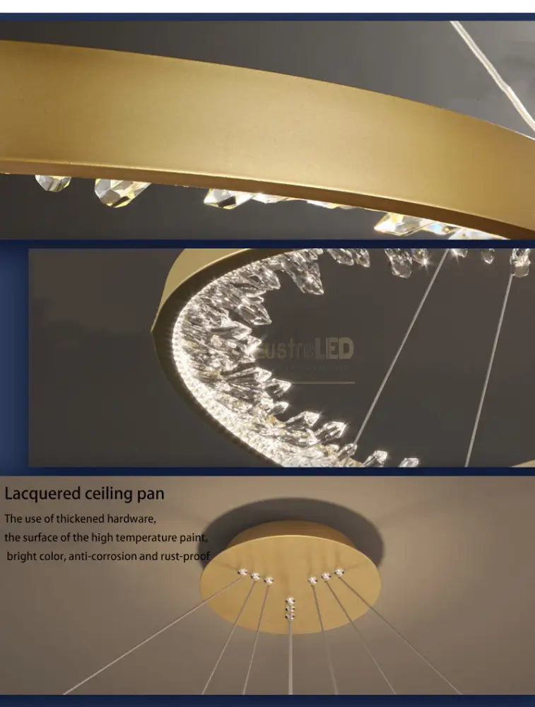 Lustra Led Ice-Age Gold 1 Segment Echivalent 200W Lighting Fixtures