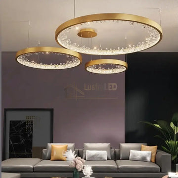 Lustra LED ICE-AGE Gold 3 Segmente Mobile Echivalent 800W