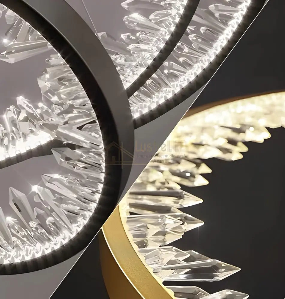 Lustra Led Ice-Age Gold 3 Segmente Mobile Echivalent 800W Lighting Fixtures
